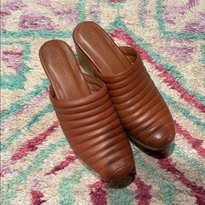 Beklina leather clogs worn 3x wet clay color